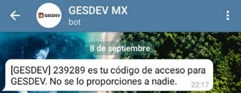 Código de Acceso - Telegram
